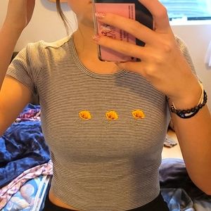 Embroidered Crop Top